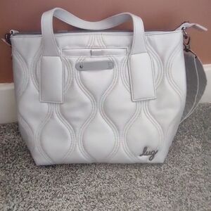 Lug Alto Matte Luxe in Metallic Silver Rainbow Stitch NWOT